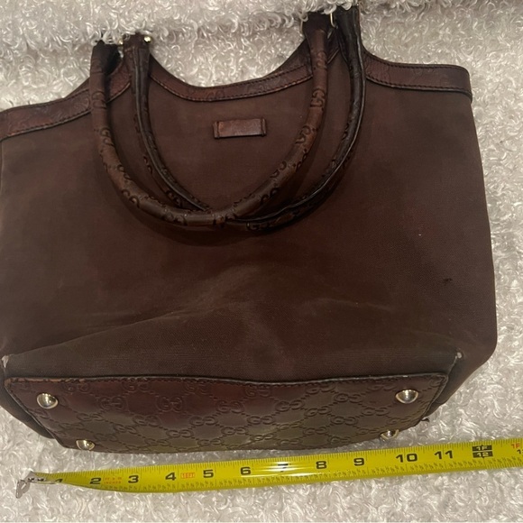 GUCCI Shoulder Bag Tote 279153 Canvas Leather Trim - Picture 15 of 15